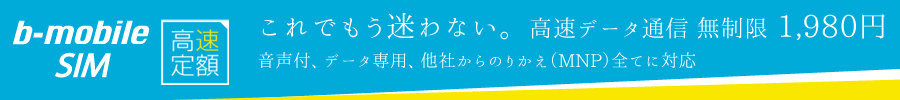 これでもう迷わない。 高速データ通信 無制限 1,980円