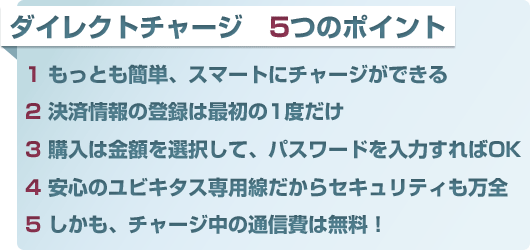 ダイレクトチャージ 5つのポイント