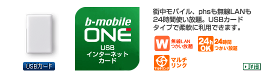 bモバイルONE USBインターネットカードイメージ